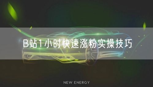 B站1小时快速涨粉实操技巧