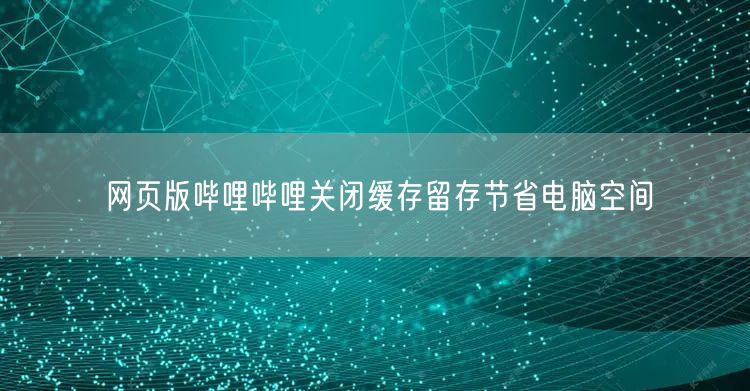 网页版哔哩哔哩关闭缓存留存节省电脑空间