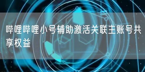 哔哩哔哩小号辅助激活关联主账号共享权益